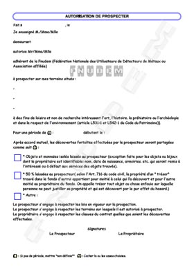 Document Autorisation de prospecter